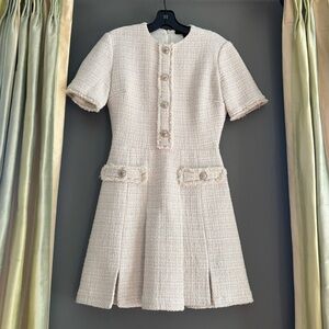 Maje Cream Tweed Dress